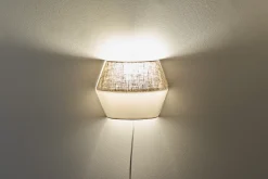 Applique en coton blanc et lin naturel CONIE