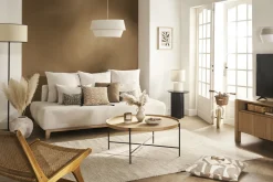 Applique en coton blanc et lin naturel CONIE