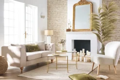 Applique en coton blanc et lin naturel CONIE