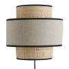 Applique murale bi-matière en rabane et lin H24 cm LITCHI