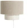 Applique murale design en lin beige et effet travertin H20 cm SEMA
