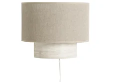 Applique murale design en lin beige et effet travertin H20 cm SEMA