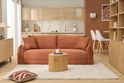 Applique murale en lin beige et cannage rotin naturel H20 cm TIWY