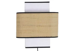 Applique murale en lin blanc et rabane naturelle H28 cm TERA