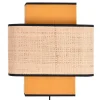 Applique murale en lin jaune moutarde et rabane naturelle H28 cm TERA