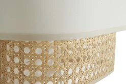 Applique murale en tissu blanc et cannage rotin naturel H20 cm TIWY