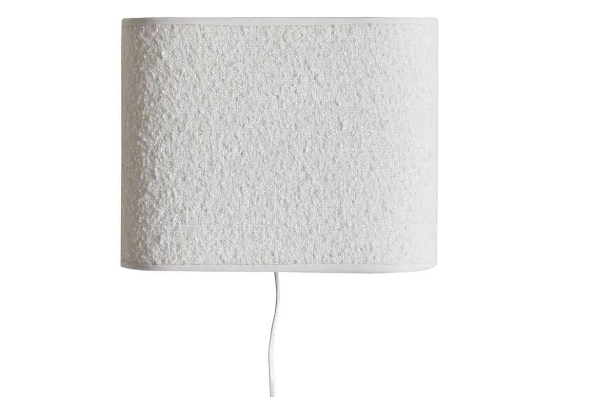 Applique murale en tissu effet laine bouclée écru H20 cm TESSA