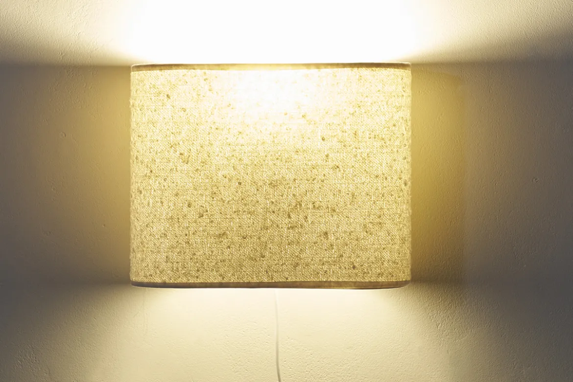 Applique murale en tissu effet laine bouclée écru H20 cm TESSA