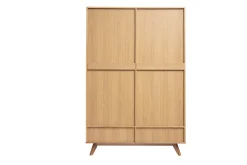 Armoire design avec penderie finition bois clair et blanc mat L120 cm HELIA