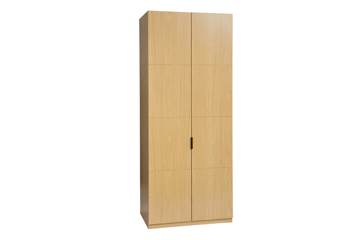Armoire dressing avec penderie finition bois chêne L90 cm GARENCE