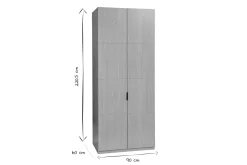 Armoire dressing avec penderie finition bois chêne L90 cm GARENCE