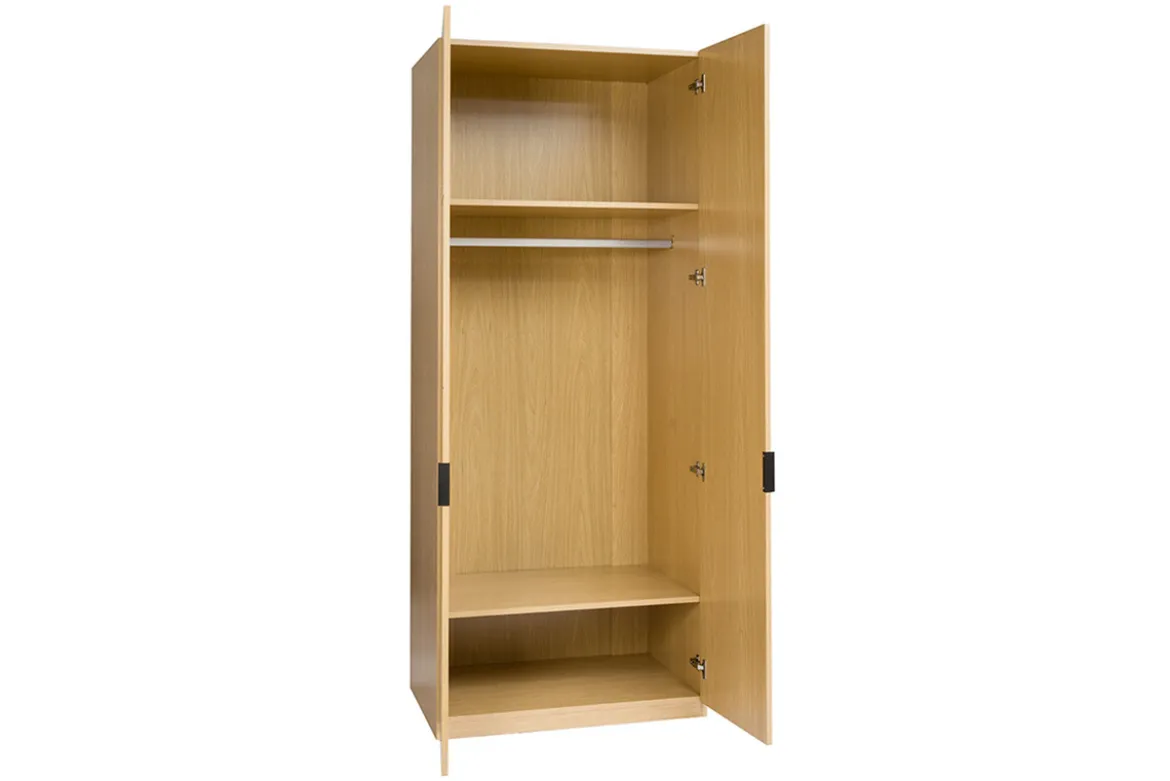 Armoire dressing avec penderie finition bois chêne L90 cm GARENCE