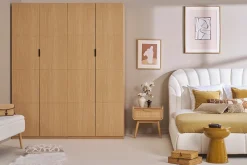 Armoire dressing avec penderie finition bois chêne L90 cm GARENCE