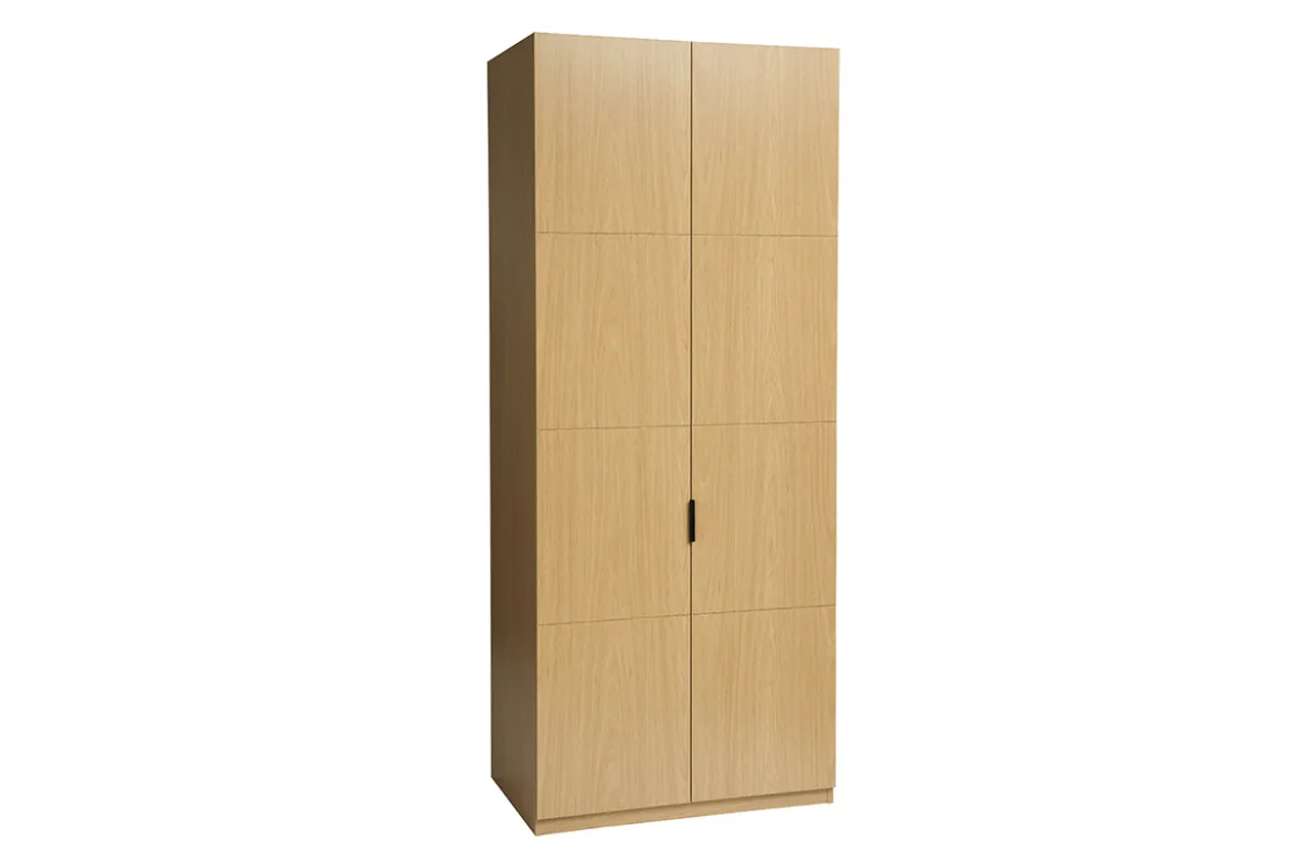 Armoire dressing avec 2 penderies finition bois chêne L90 cm GARENCE