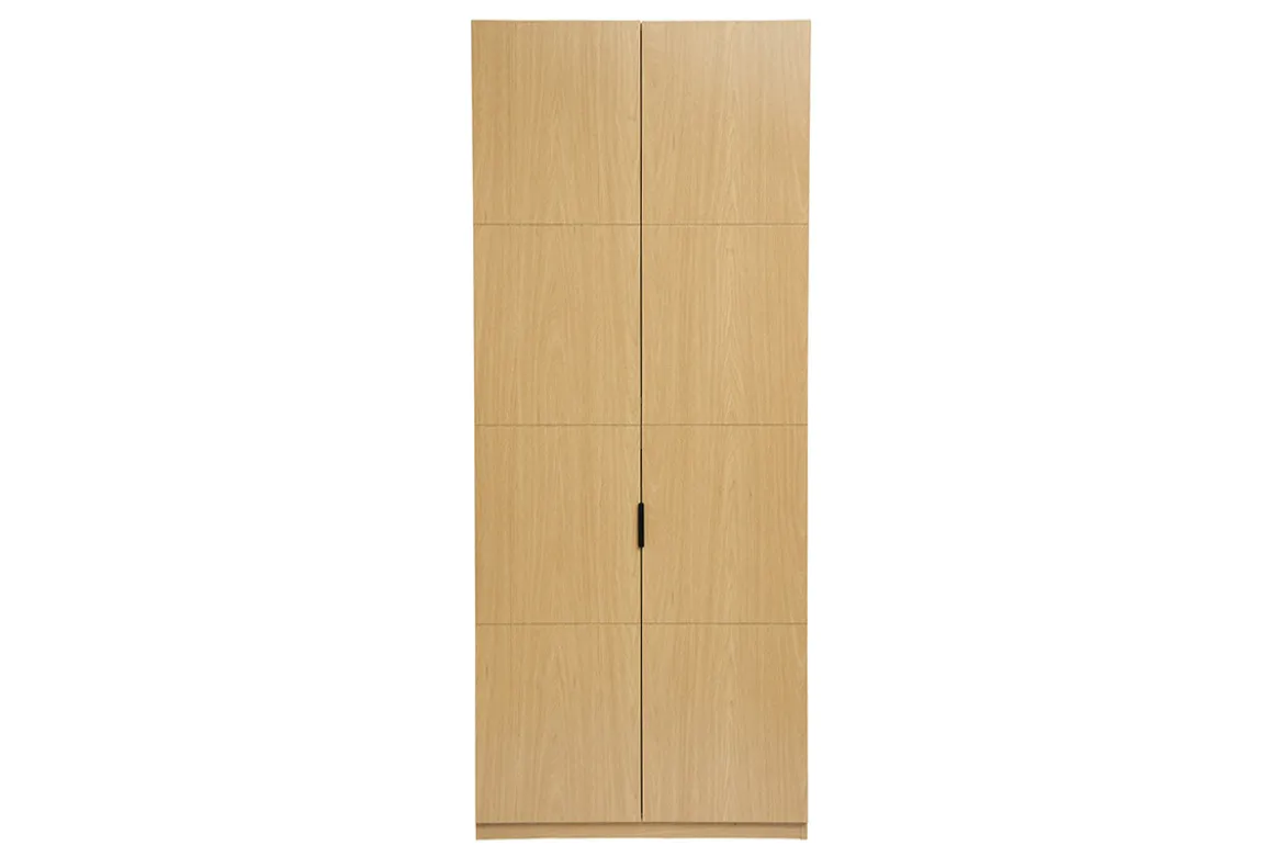 Armoire dressing avec 2 penderies finition bois chêne L90 cm GARENCE