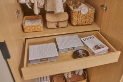 Armoire dressing avec 2 penderies finition bois chêne L90 cm GARENCE