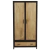 Armoire industrielle en bois massif manguier et métal noir L90 cm INDUSTRIA