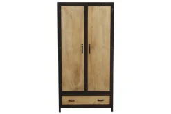 Armoire industrielle en bois massif manguier et métal noir L90 cm INDUSTRIA