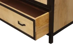 Armoire industrielle en bois massif manguier et métal noir L90 cm INDUSTRIA