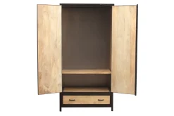 Armoire industrielle en bois massif manguier et métal noir L90 cm INDUSTRIA