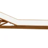 Bain de soleil blanc et bois massif NAVEEN