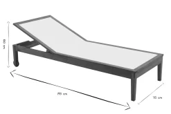Bain de soleil blanc et bois massif NAVEEN