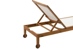 Bains de soleil blanc et bois massif (lot de 2) NAVEEN