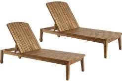 Bains de soleil en bois massif (lot de 2) CANOPEE
