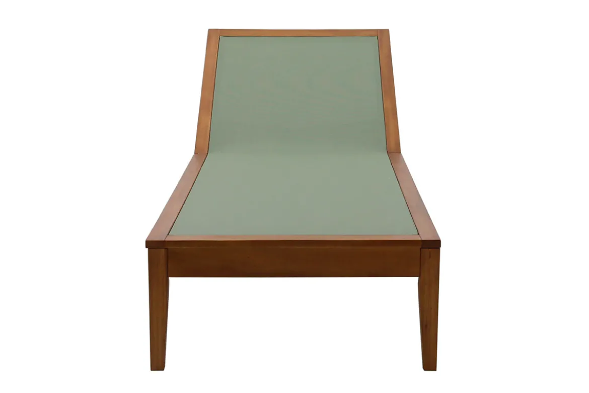Bains de soleil vert kaki et bois massif (lot de 2) NAVEEN