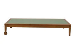 Bains de soleil vert kaki et bois massif (lot de 2) NAVEEN