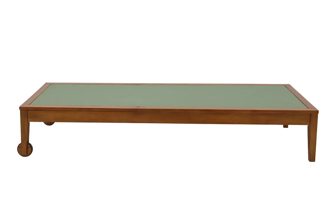 Bains de soleil vert kaki et bois massif (lot de 2) NAVEEN