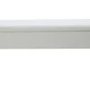 Banc coffre effet laine bouclée blanc et bois clair massif L120 cm LARS