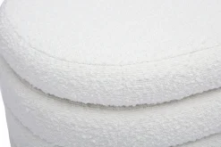 Banc coffre en tissu effet laine bouclée blanc L125 cm NAVY
