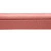 Banc coffre en tissu effet velours texturé terracotta et bois clair massif L120 cm LARS