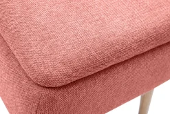Banc coffre en tissu effet velours texturé terracotta et bois clair massif L120 cm LARS