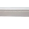 Banc coffre en tissu effet velours texturé beige et bois clair massif L120 cm LARS