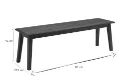 Banc de jardin bois massif L145 cm CANOPEE