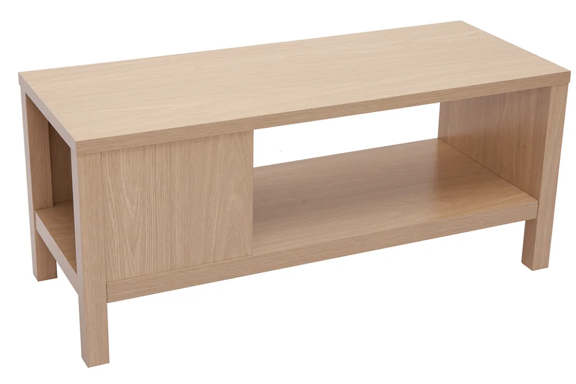 Banc d'entrée avec rangement finition bois clair chêne avec coussin banquette grège L100 cm GUMBY