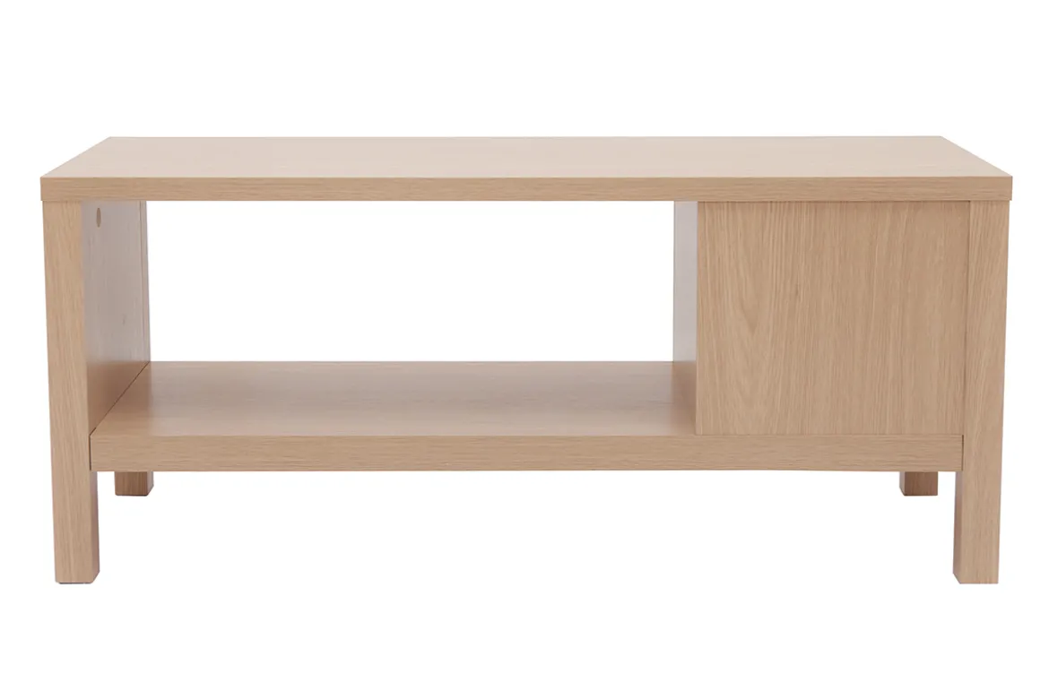 Banc d'entrée avec rangement finition bois clair chêne avec coussin banquette grège L100 cm GUMBY