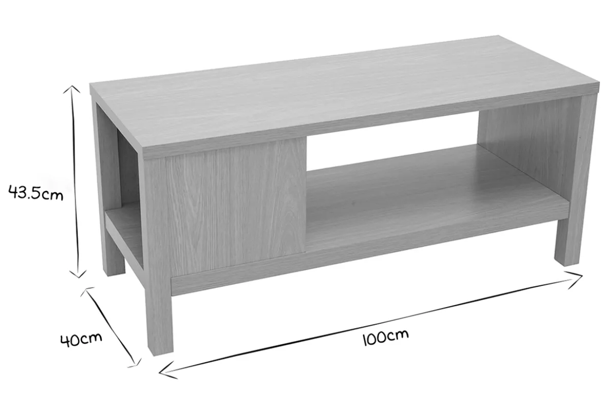 Banc d'entrée avec rangement finition bois clair chêne avec coussin banquette grège L100 cm GUMBY