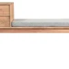 Banc d'entrée avec rangements 2 tiroirs en bois clair massif L110 cm ALTY