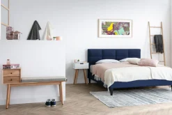 Banc d'entrée avec rangements 2 tiroirs en bois clair massif L110 cm ALTY