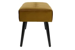 Banc design capitonné en tissu velours bronze et métal noir L96 cm GUESTA