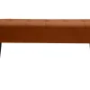 Banc design capitonné en velours terre brûlée et métal noir L95 cm GUESTA