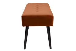 Banc design capitonné en velours terre brûlée et métal noir L95 cm GUESTA