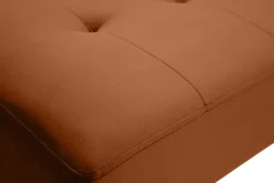 Banc design capitonné en velours terre brûlée et métal noir L95 cm GUESTA