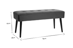 Banc design capitonné en velours terre brûlée et métal noir L95 cm GUESTA
