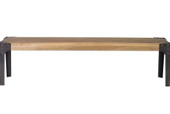 Banc industriel en bois manguier massif et métal noir L180 cm MADISON