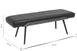 Banc noir, bois foncé et métal noir L123 cm ELIOR