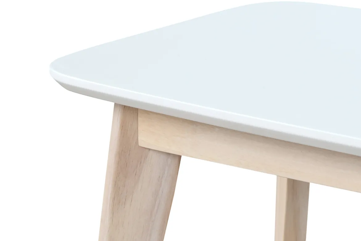 Banc scandinave blanc et bois clair L100 cm LEENA